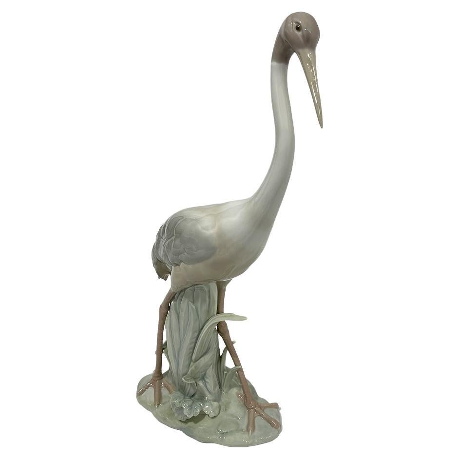 Lladro Porcelain Crane, 1970s For Sale