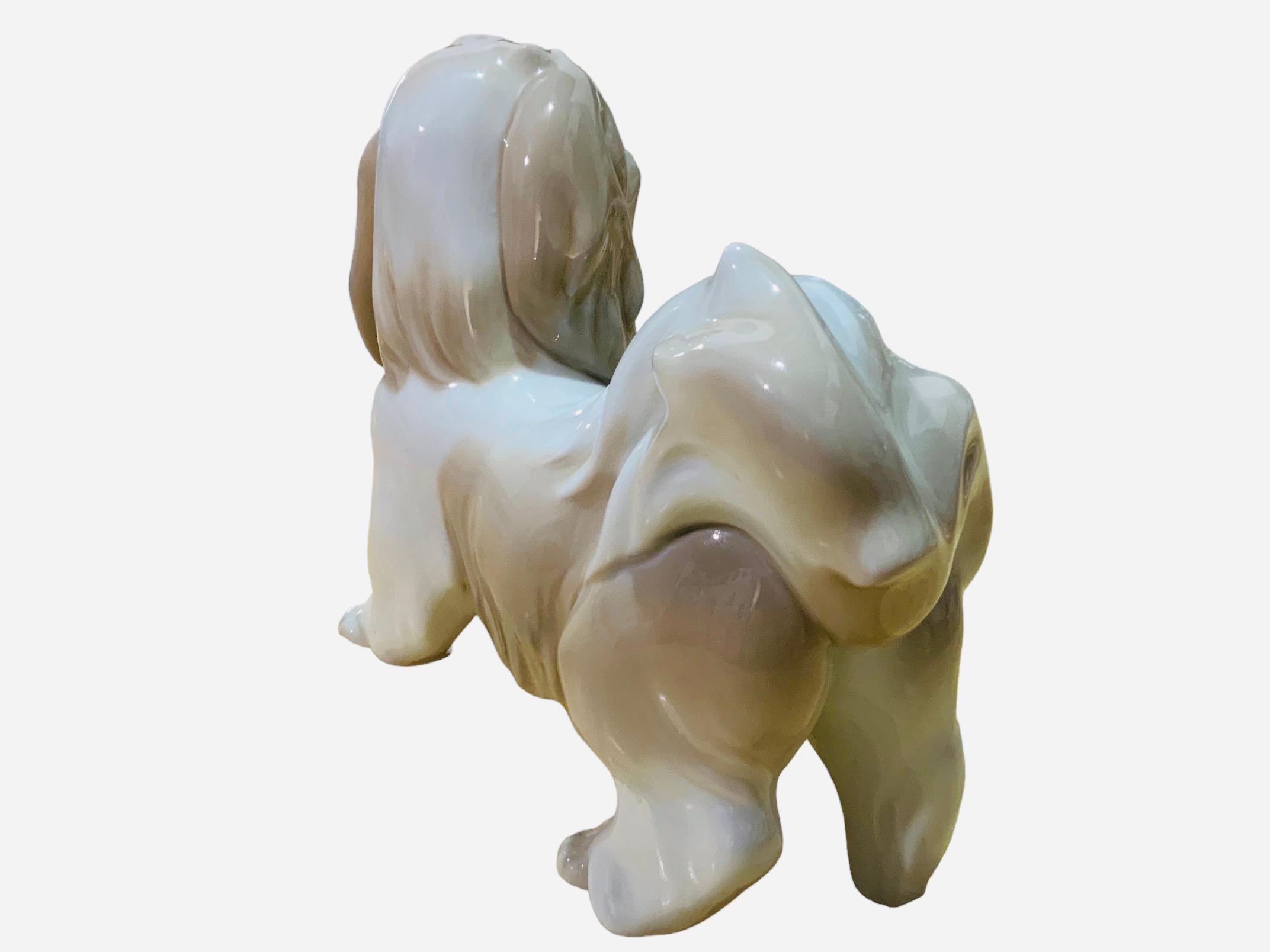 Spanish Lladro Porcelain Figurine Of A Lhasa Apso Dog For Sale