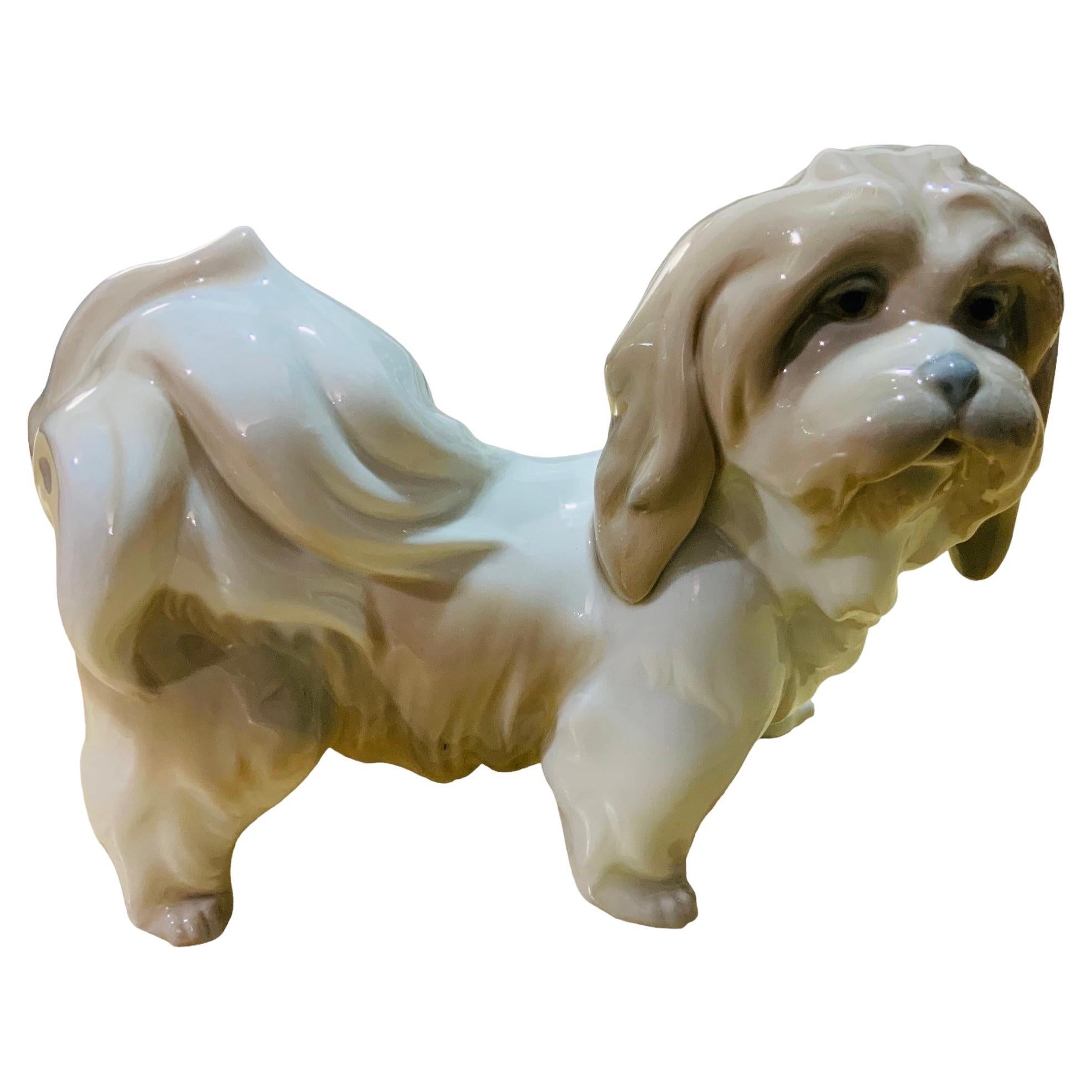Figurine en porcelaine de Lladro d'un chien de Lhasa Apso