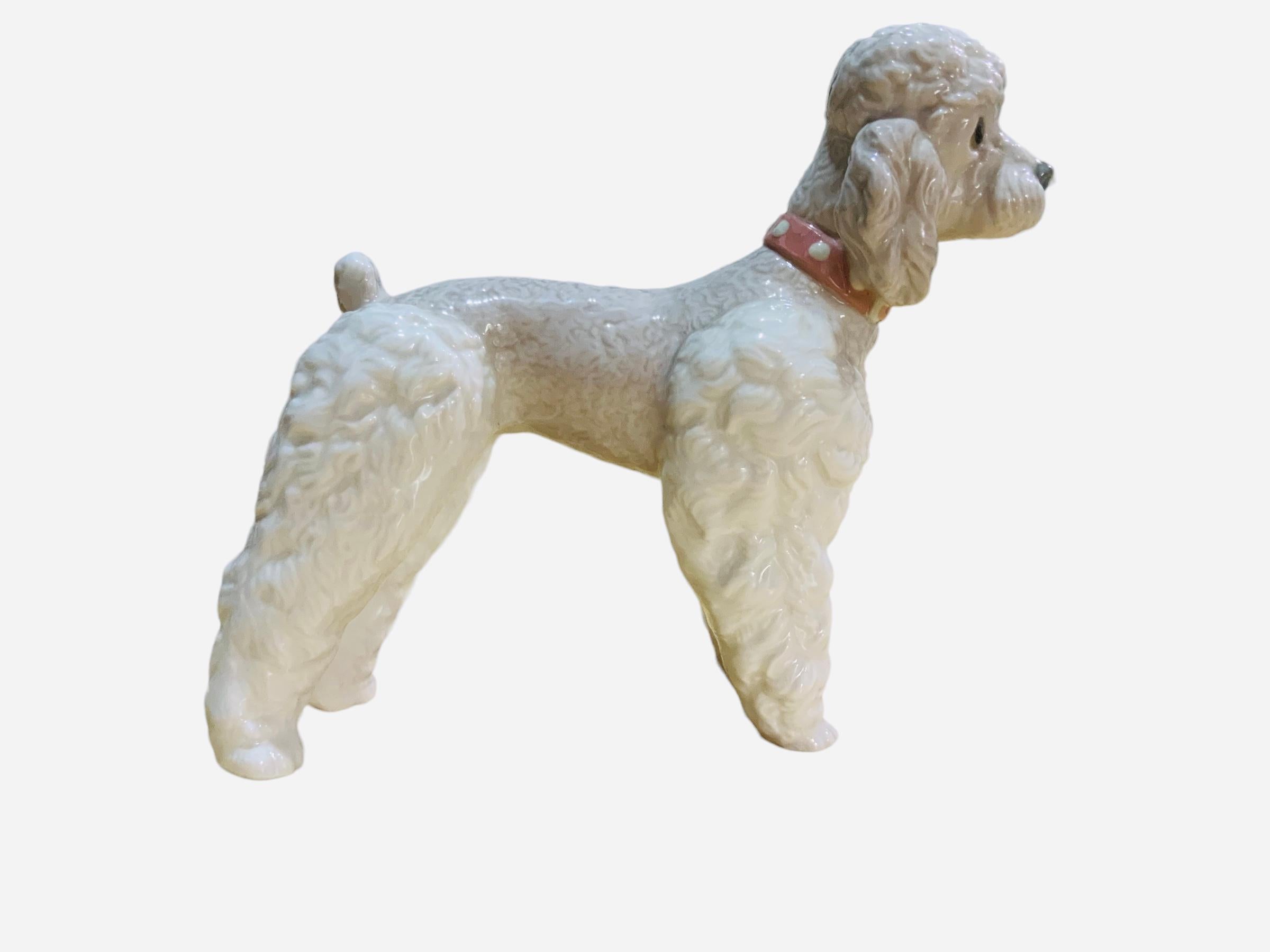 Spanish Lladro Porcelain Figurine of a Poodle Dog