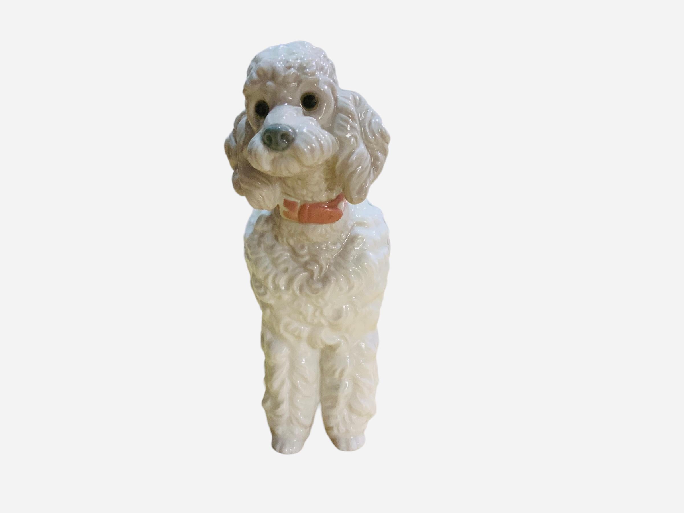 Molded Lladro Porcelain Figurine of a Poodle Dog