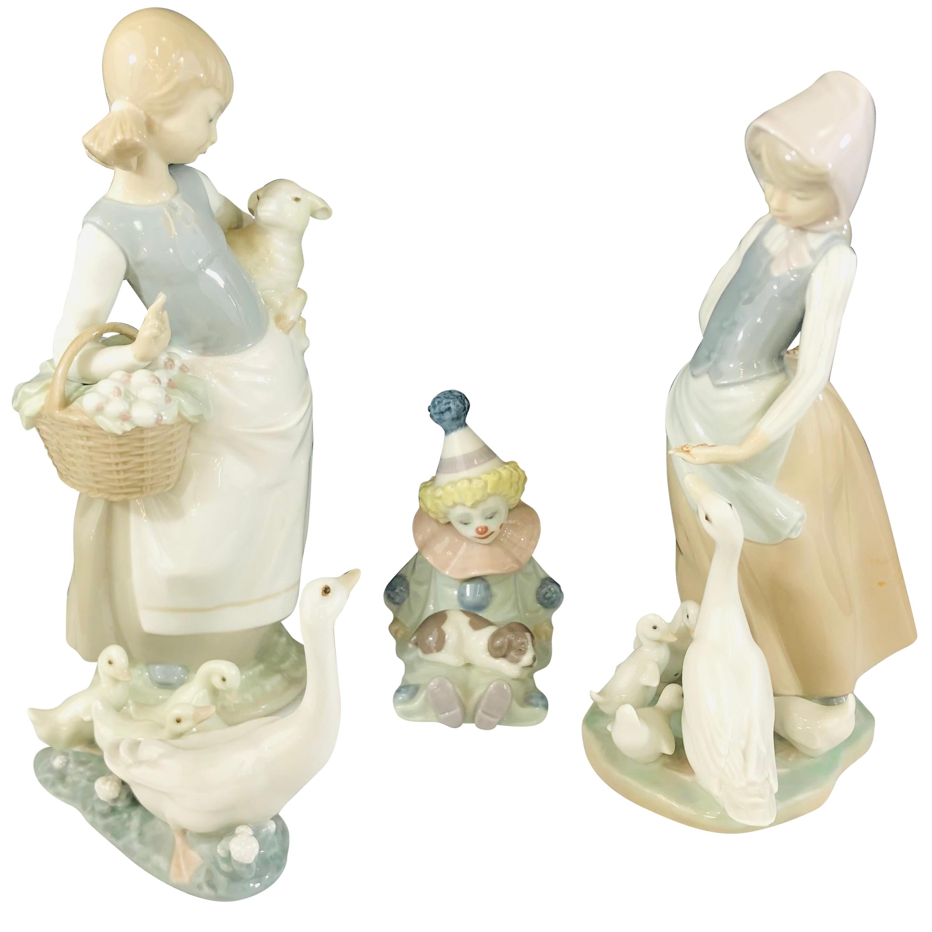 LLadro Porcelain Figurines, a Set of 4 For Sale