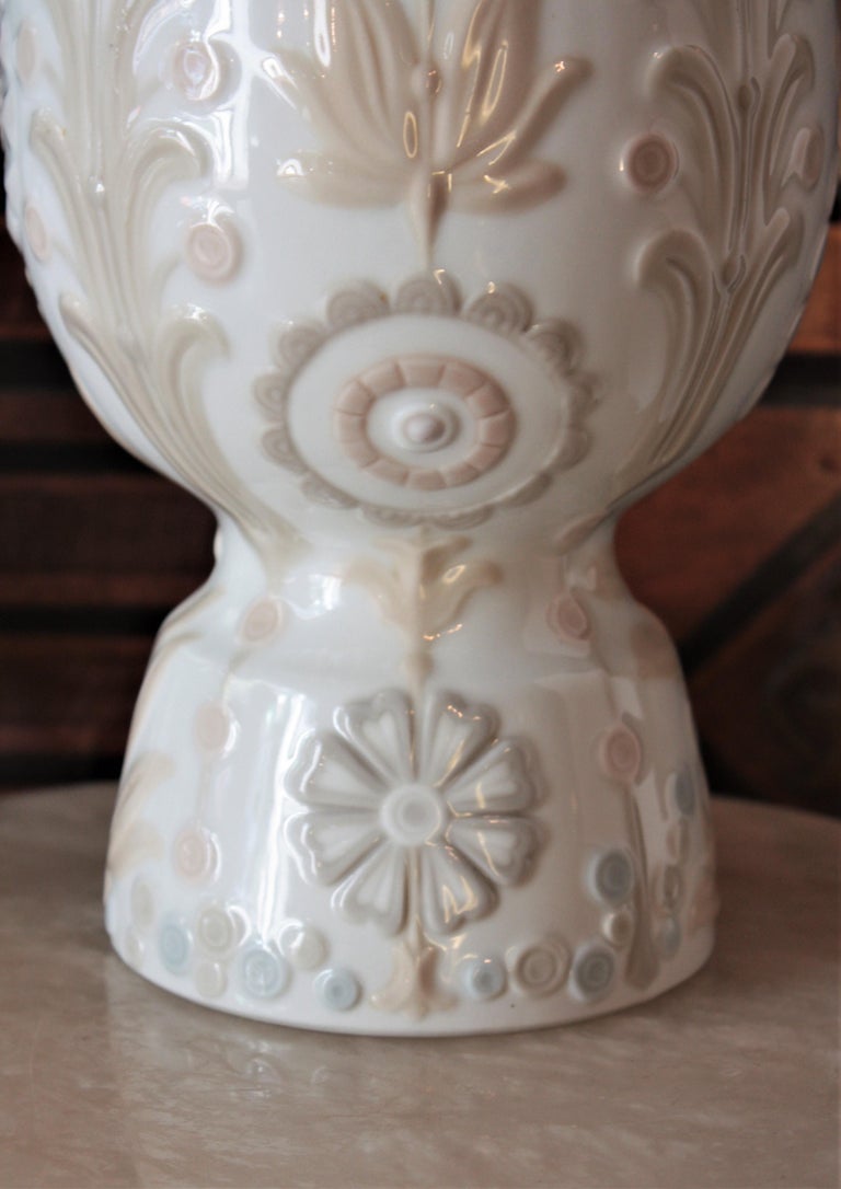 20th Century Lladro Porcelain Floral Vase, 1970s  For Sale