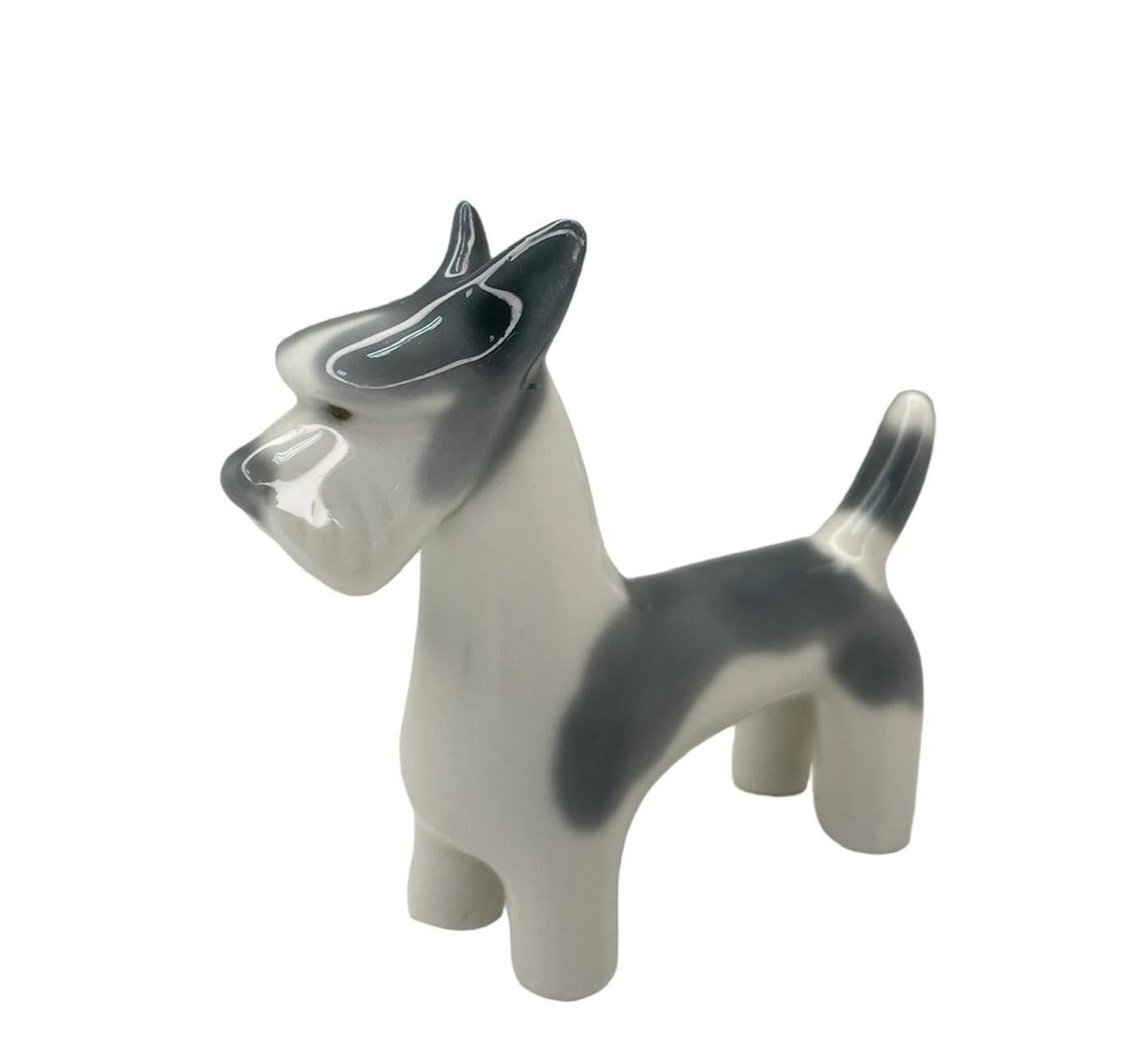 Molded Lladro Porcelain Mini Figurine Of A Scottish Terrier Dog For Sale