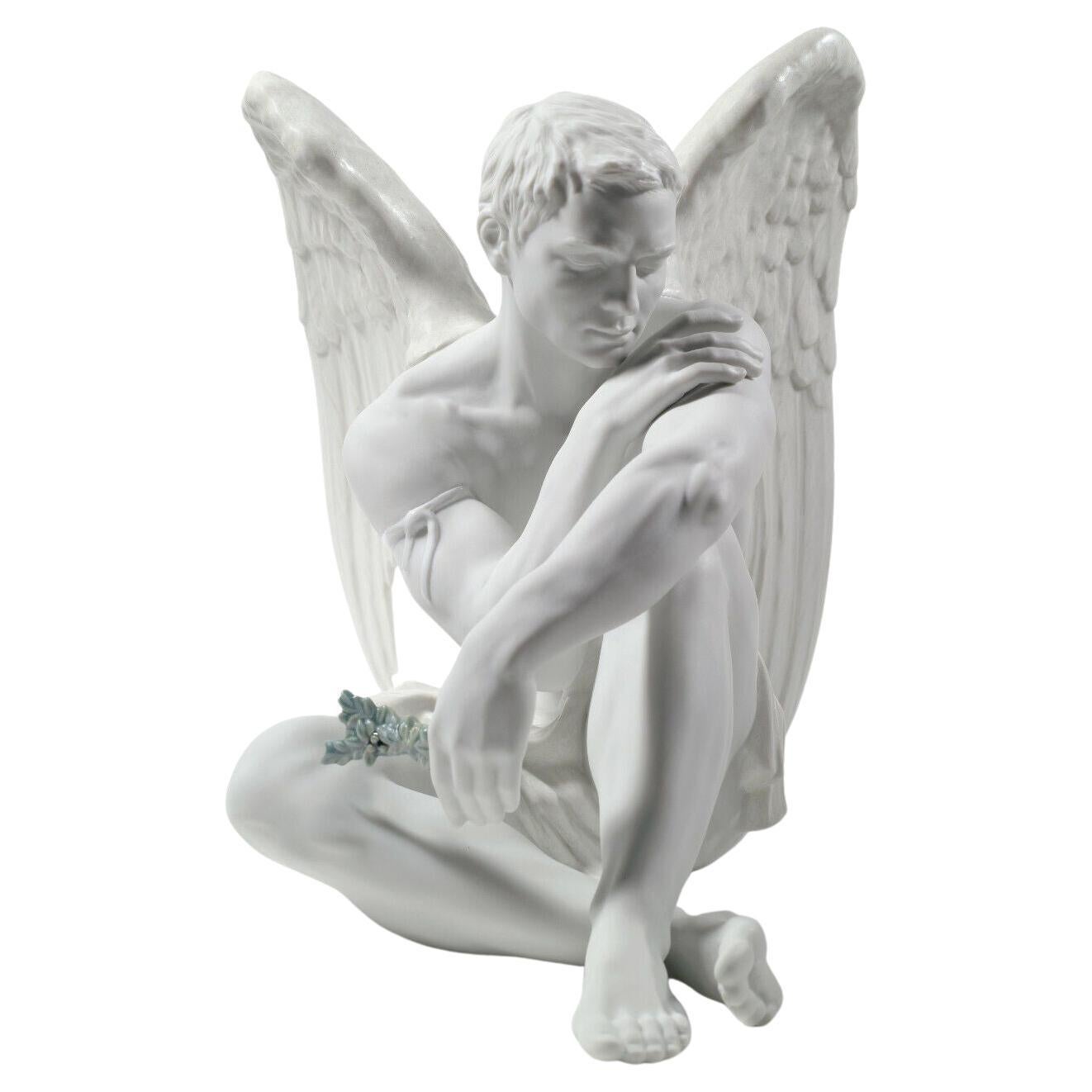 Lladro "Protective Angel" Large Porcelain Male Nude Angel  BOX / CERTIFICATE