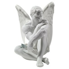 Lladro "Protective Angel" Large Porcelain Male Nude Angel  BOX / CERTIFICATE