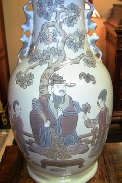 Rara coppia di vasi Mandarino in porcellana Lladro