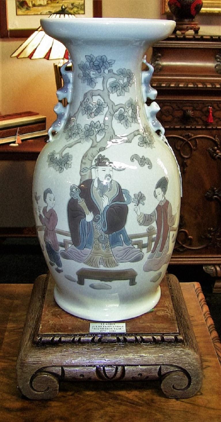 Fatto a mano Rara coppia di vasi Mandarino in porcellana Lladro in vendita