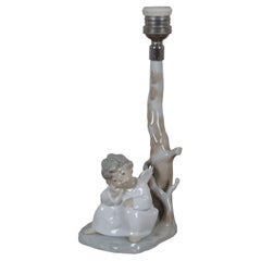 Lladro Angelo pensante seduto Lampada da tavolo in porcellana Fulgencio Garcia 12"