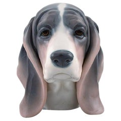 Lladro, Spain, Figure in Glazed Porcelain, Basset Hound, 1980s