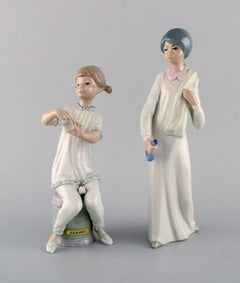 Lladro, Spain, Five Porcelain Figurines of Children, 1970s-1980s