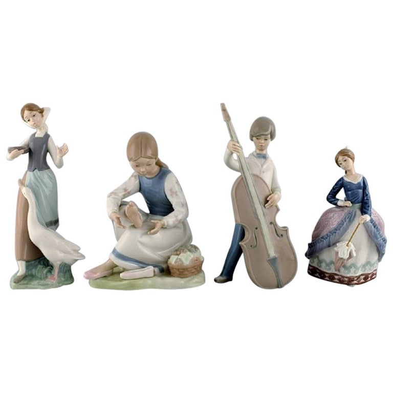 Lladro, Spain, Four Porcelain Figurines, 1970s1980s at 1stDibs