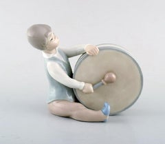 Lladro, Spain, Four Porcelain Figurines, Children with Instruments, 1980s