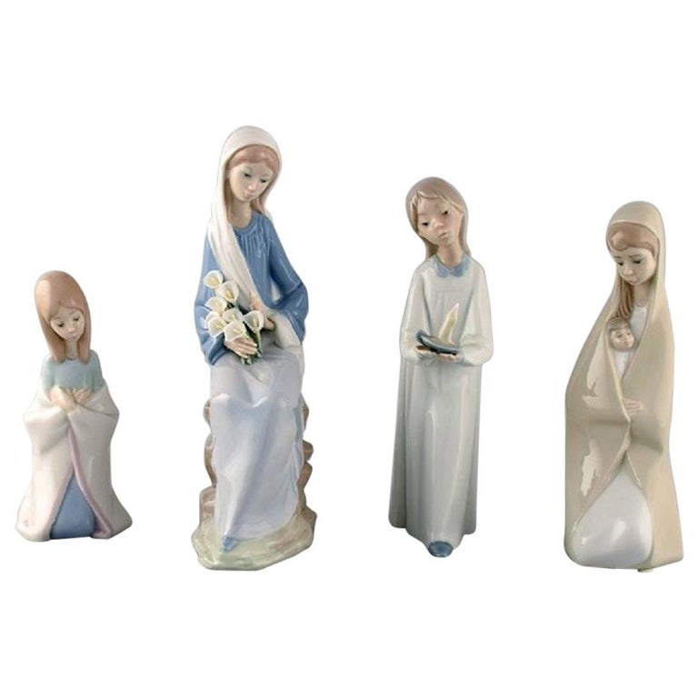 Lladro, Spain, Four Porcelain Figurines, Girls, 1970s1980s at 1stDibs