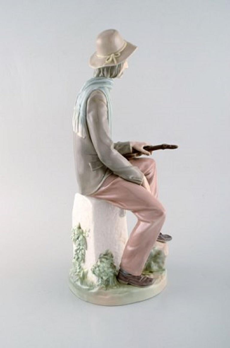 Spanish Lladro, Spain, Large Porcelain Figure, Troubadour, 1980s-1990s For Sale