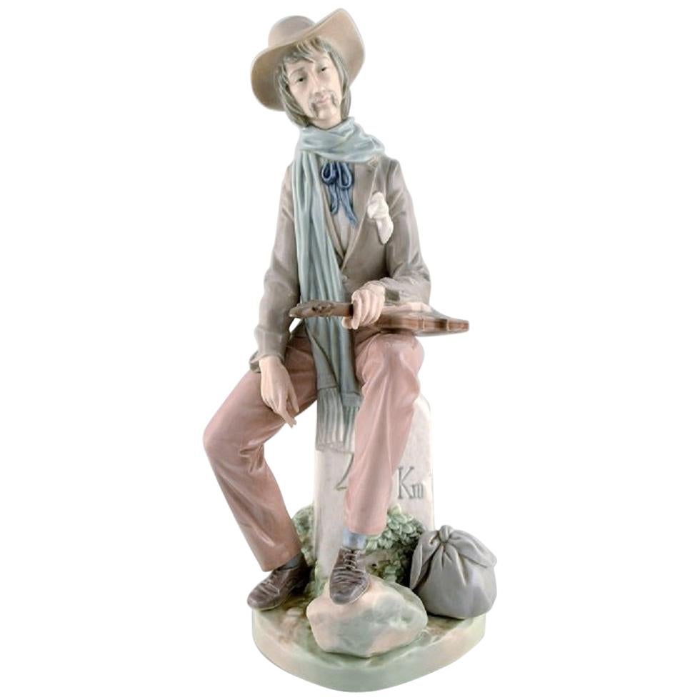 Grande figurine en porcelaine de Lladro, Espagne, Troubadour, années 1980-1990