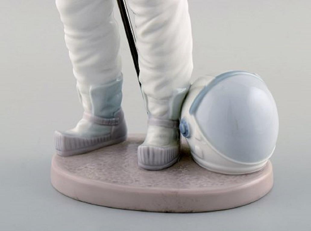 Late 20th Century Lladro, Spain, Large Rare Figure in Glazed Porcelain, Neil Armstrong
