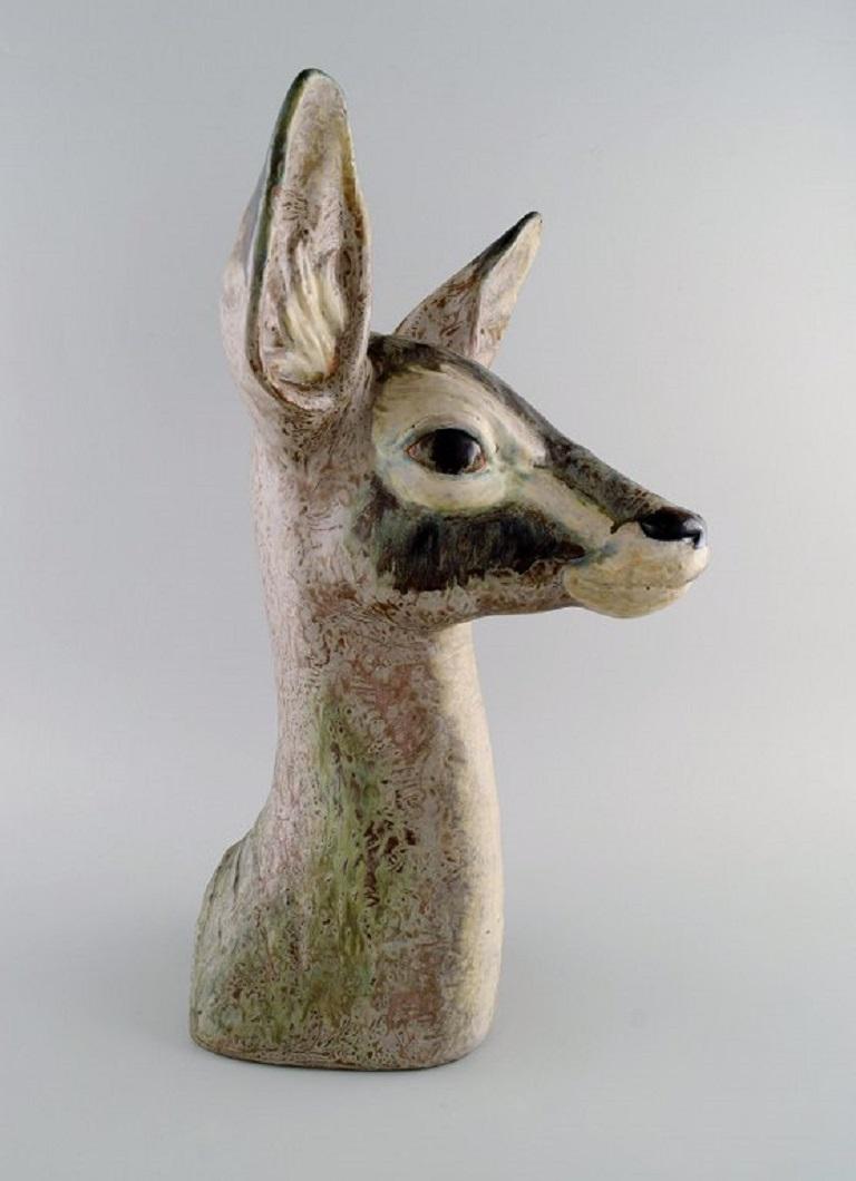 Spanish Lladro, Spain. Very Large Sculpture in Glazed Ceramic. Deer. 1970s / 80s For Sale