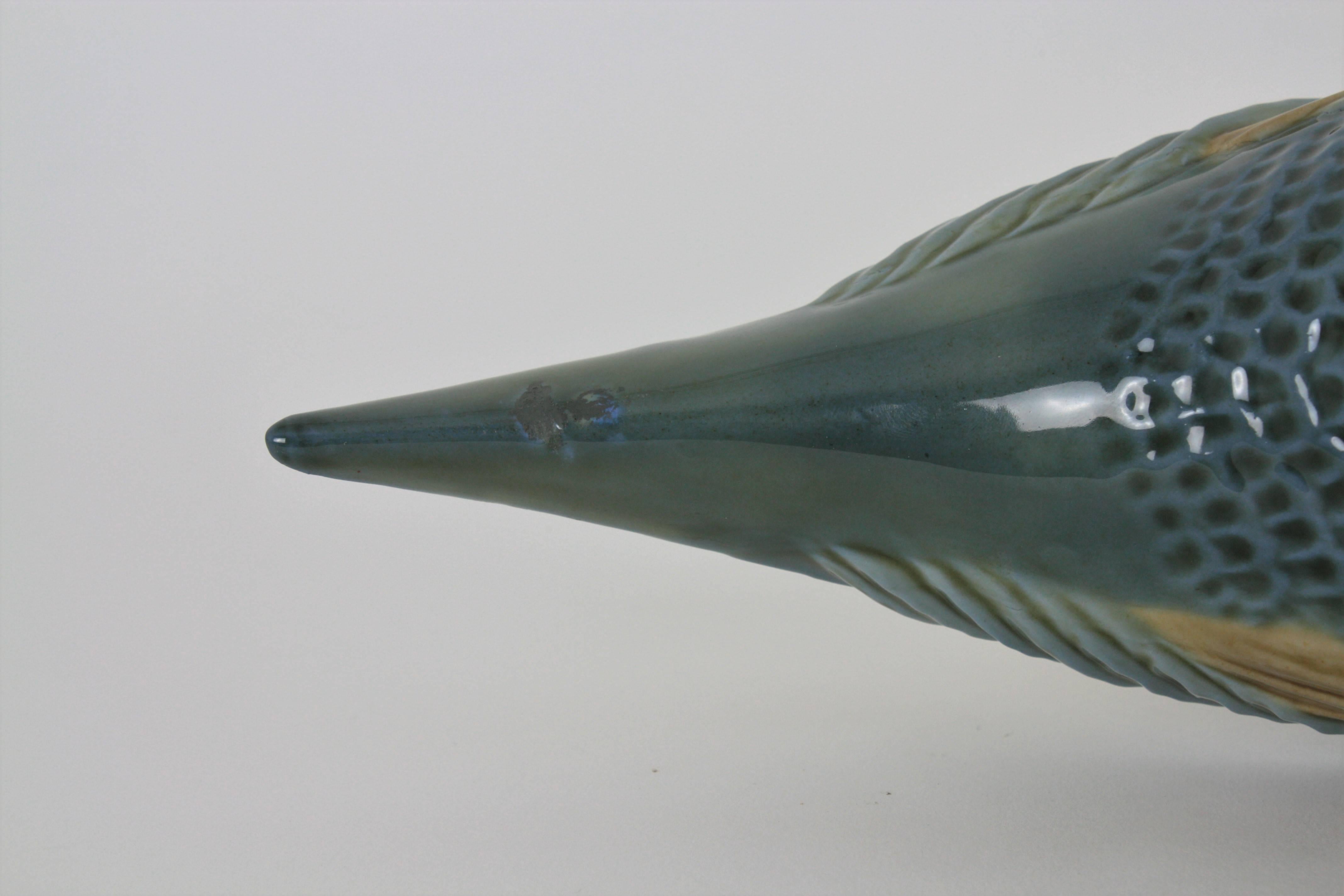 Lladro Porcelain Pheasant Centerpiece Vase, 1970s In Good Condition For Sale In Barcelona, ES