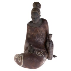 Lladro Stoneware "African Woman" Figure Sculpture by José Santaeulalia