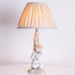 Lladro Zaphir Porcelain Lamp Girl with Doll, Spain 1970s