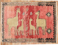 Llama Goat Mini Turkish Anatolian Rug