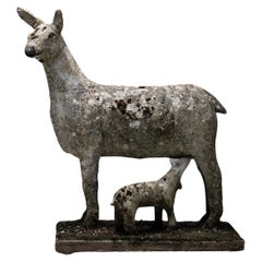 Llama with Baby Garden Sculpture, England Circa 1930