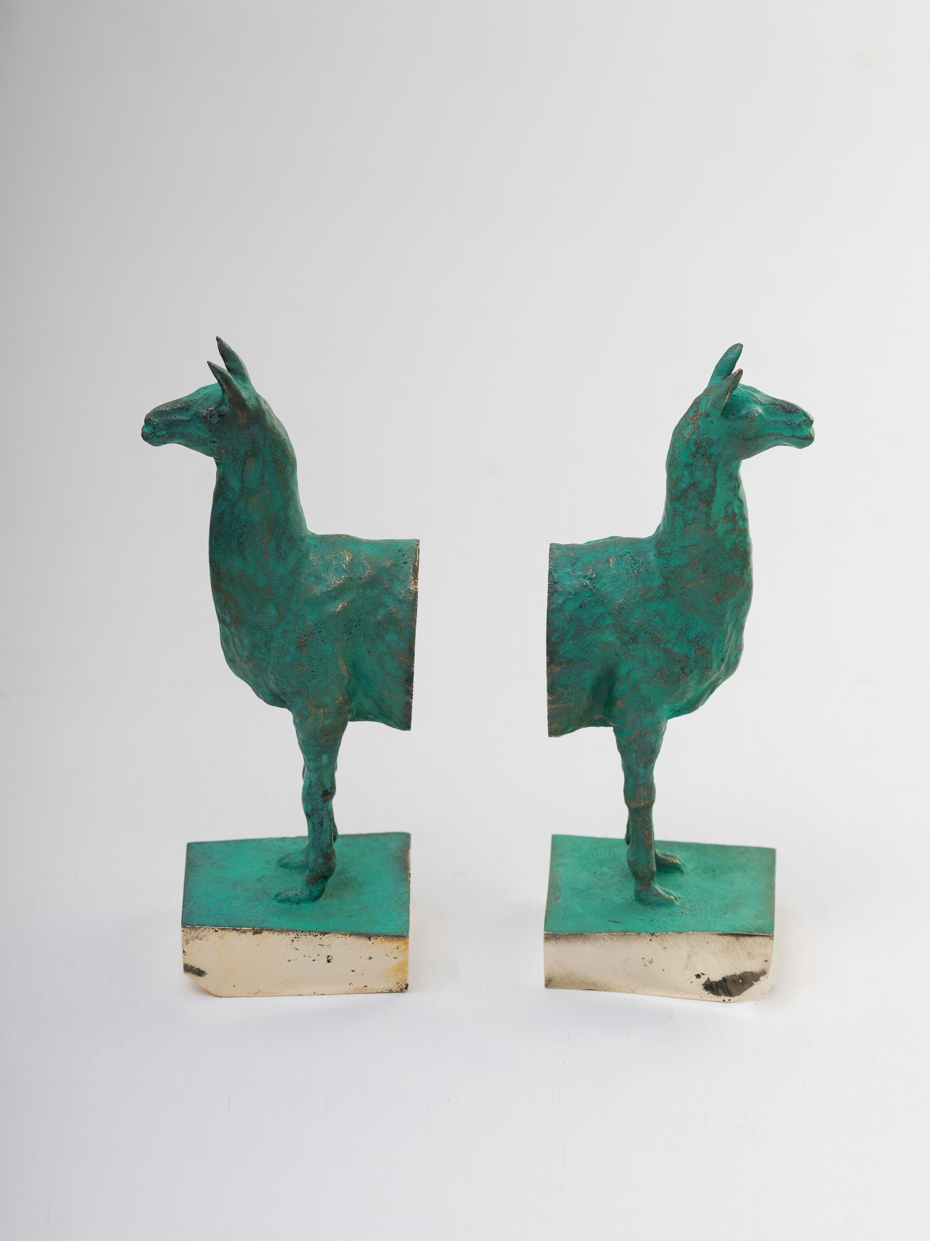 LLAMAS Decorative Bookends in Casted Bronze, Set of 2, by ANDEAN, In Stock For Sale 2