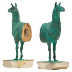 LLAMAS Sujetalibros Decorativo en Bronce Fundido, Set de 2, by ANDEAN, En Stock
