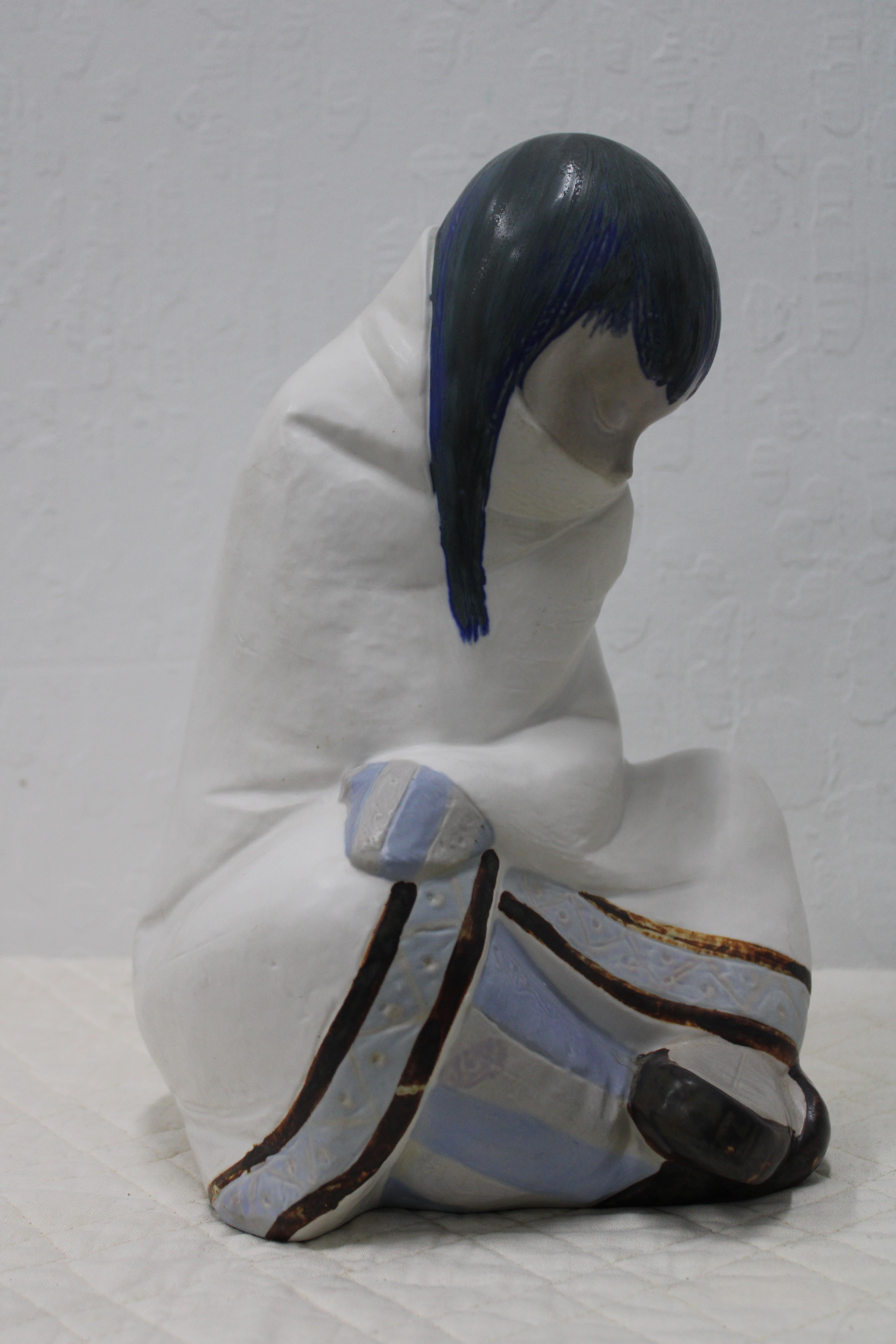 Porcelaine Figure de Eskimo LLADRO en forme de coquelicot par Juan Huerta en vente