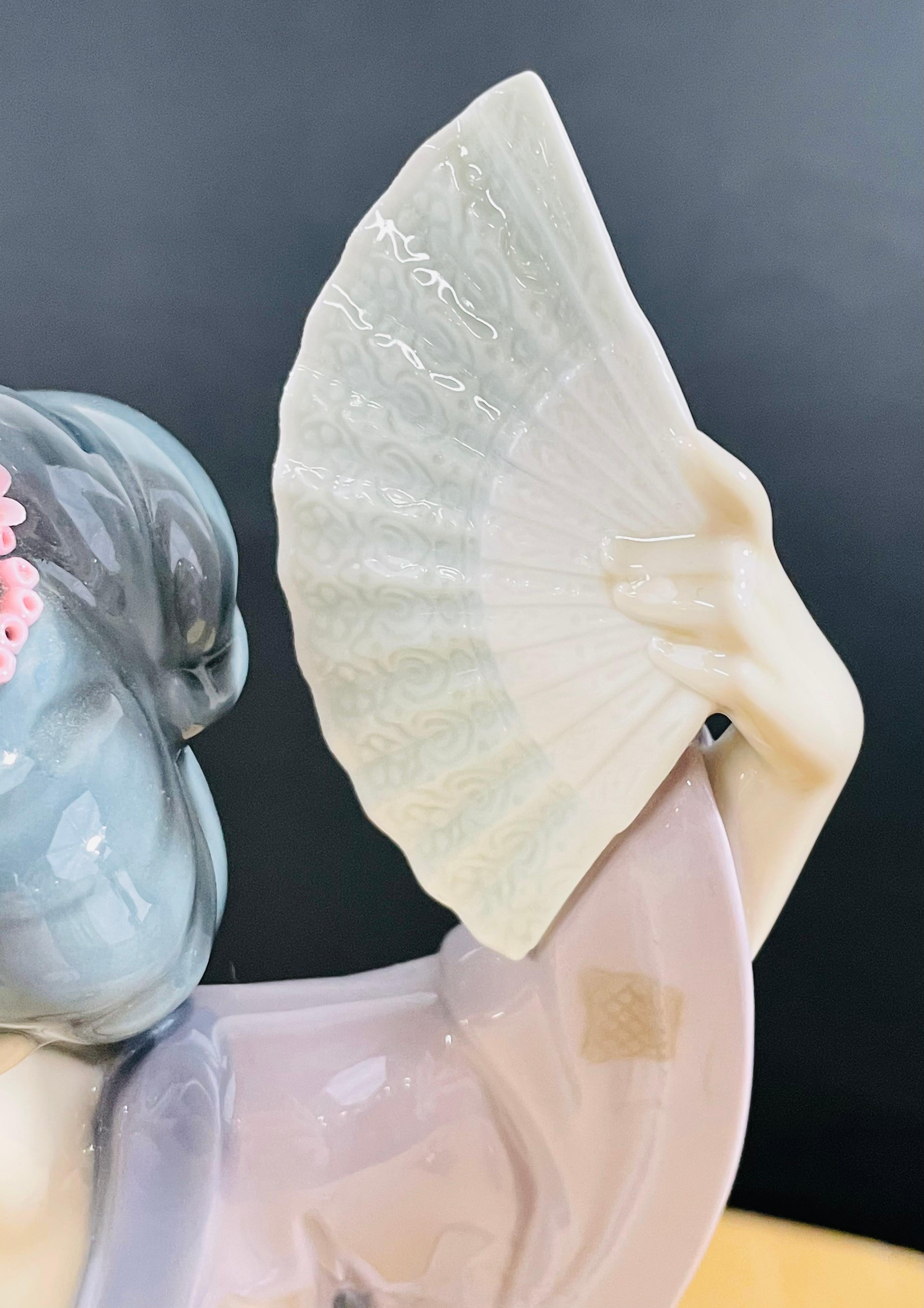 Spanish Llardo Madame Butterfly Japanese Geisha Figurine, Signed and Dated For Sale