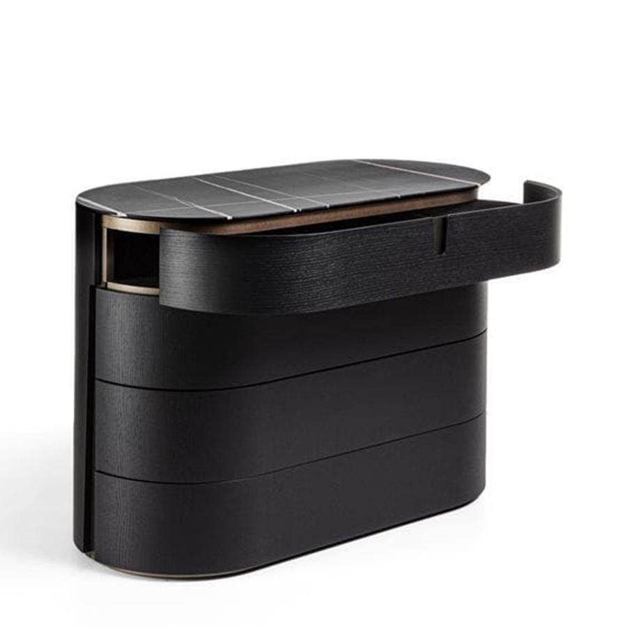 Italiano Cassettiera in marmo nero Lleno in vendita
