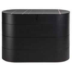 Lleno Black Marble Chest of Drawers