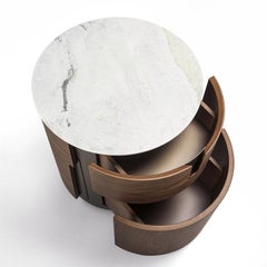 Lleno White Marble Night Table