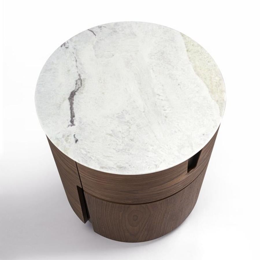XXIe siècle et contemporain Table de nuit Lleno en marbre blanc en vente