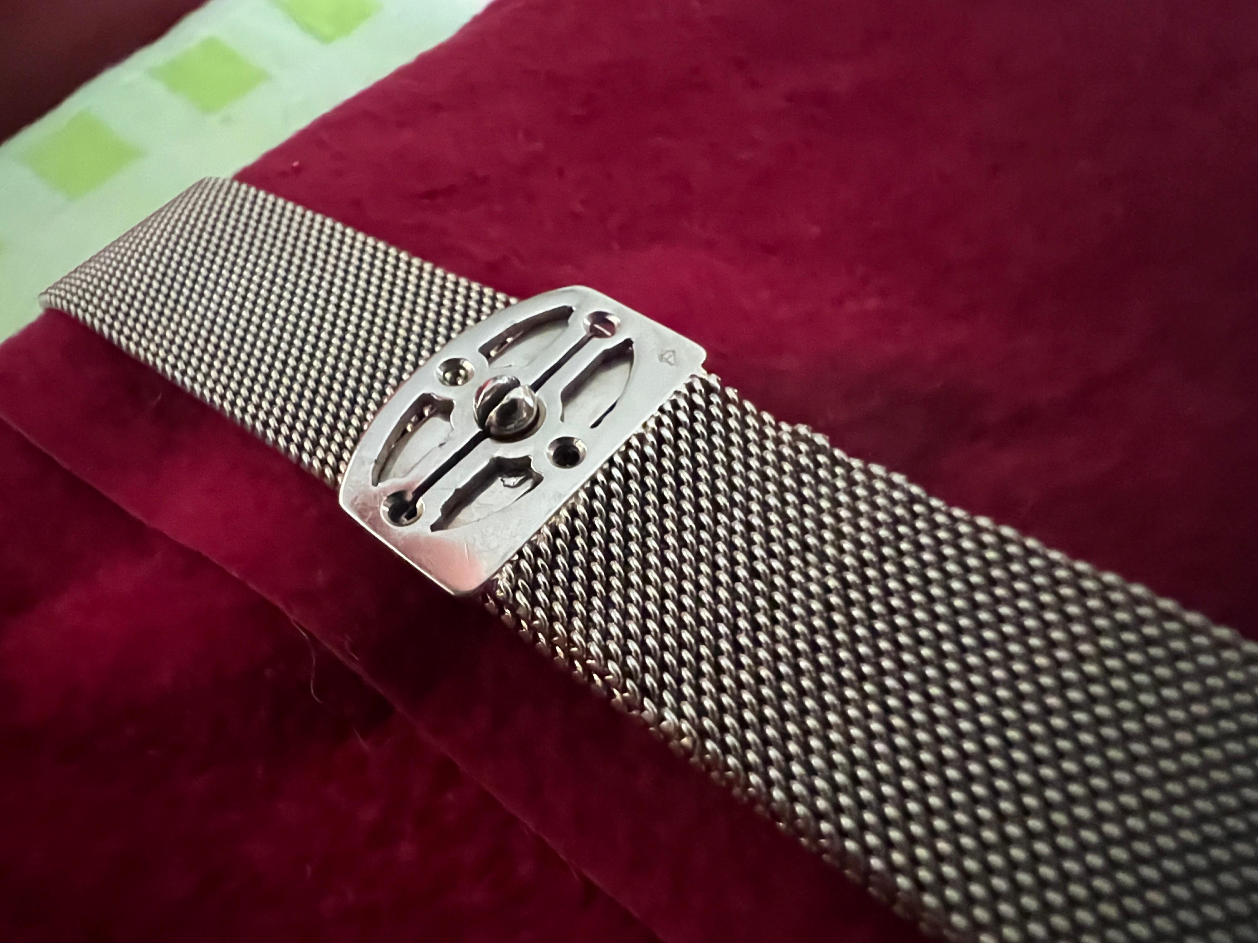 L.Leroy & Cie Platin Panzeruhr mit Armband ca' 1920's im Angebot 4