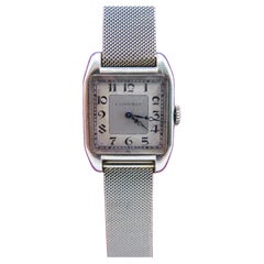 Antique L.Leroy & Cie Platinum Tank Watch With Bracelet ca' 1920's