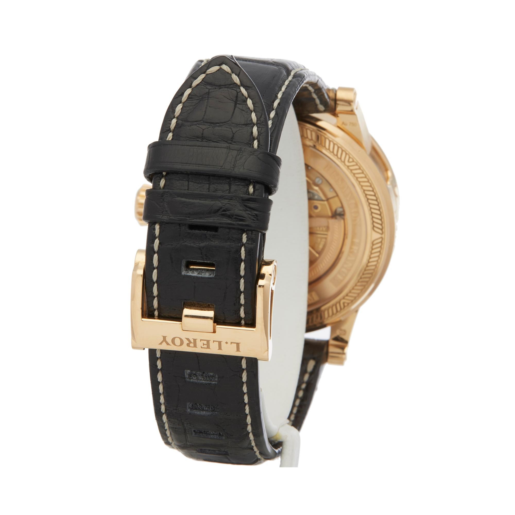 Men's L.Leroy Marine Power Reserve 18 Karat Rose Gold