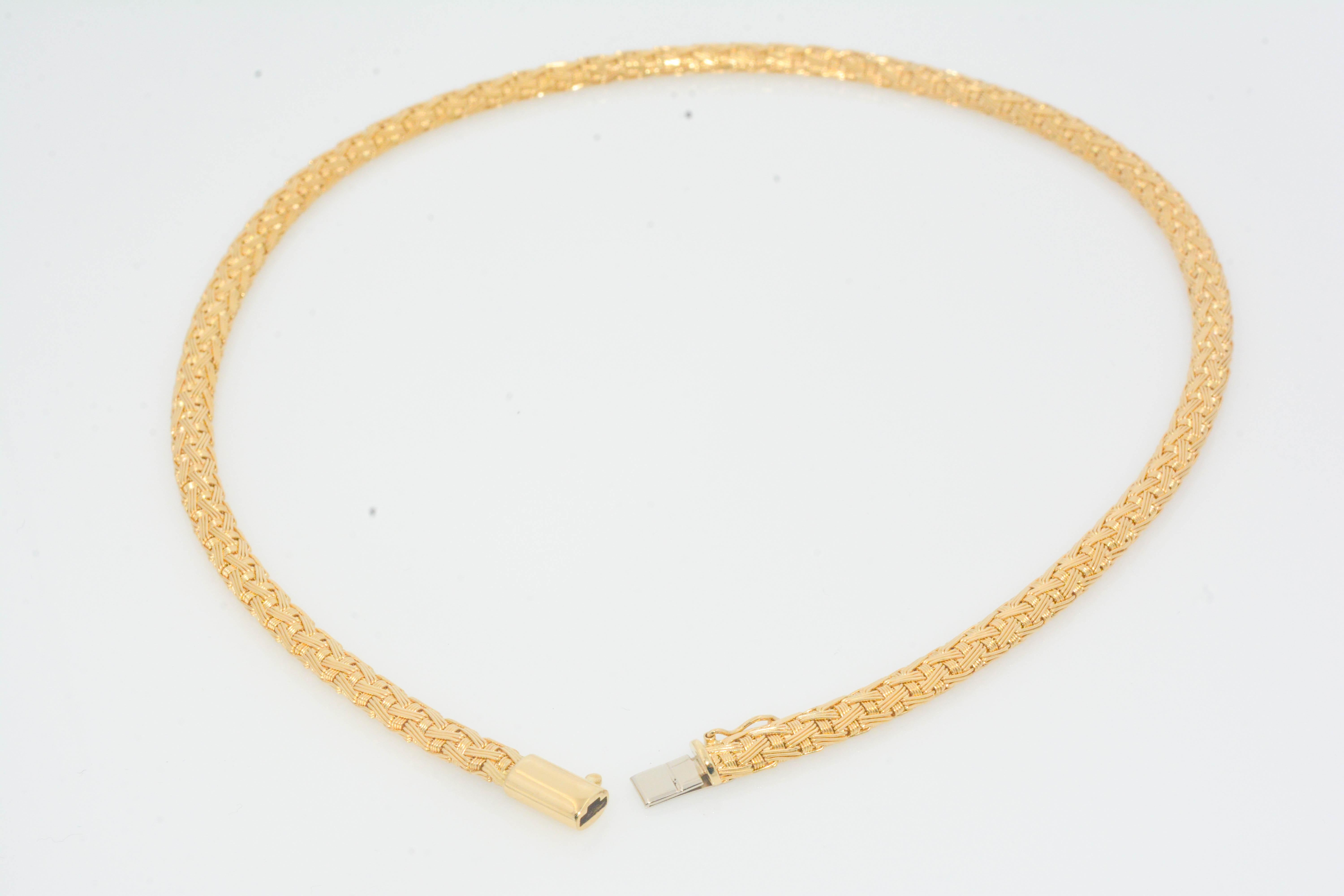 Llias Lalacounis Byzantine Woven 18 Karat Yellow Gold Necklace 2