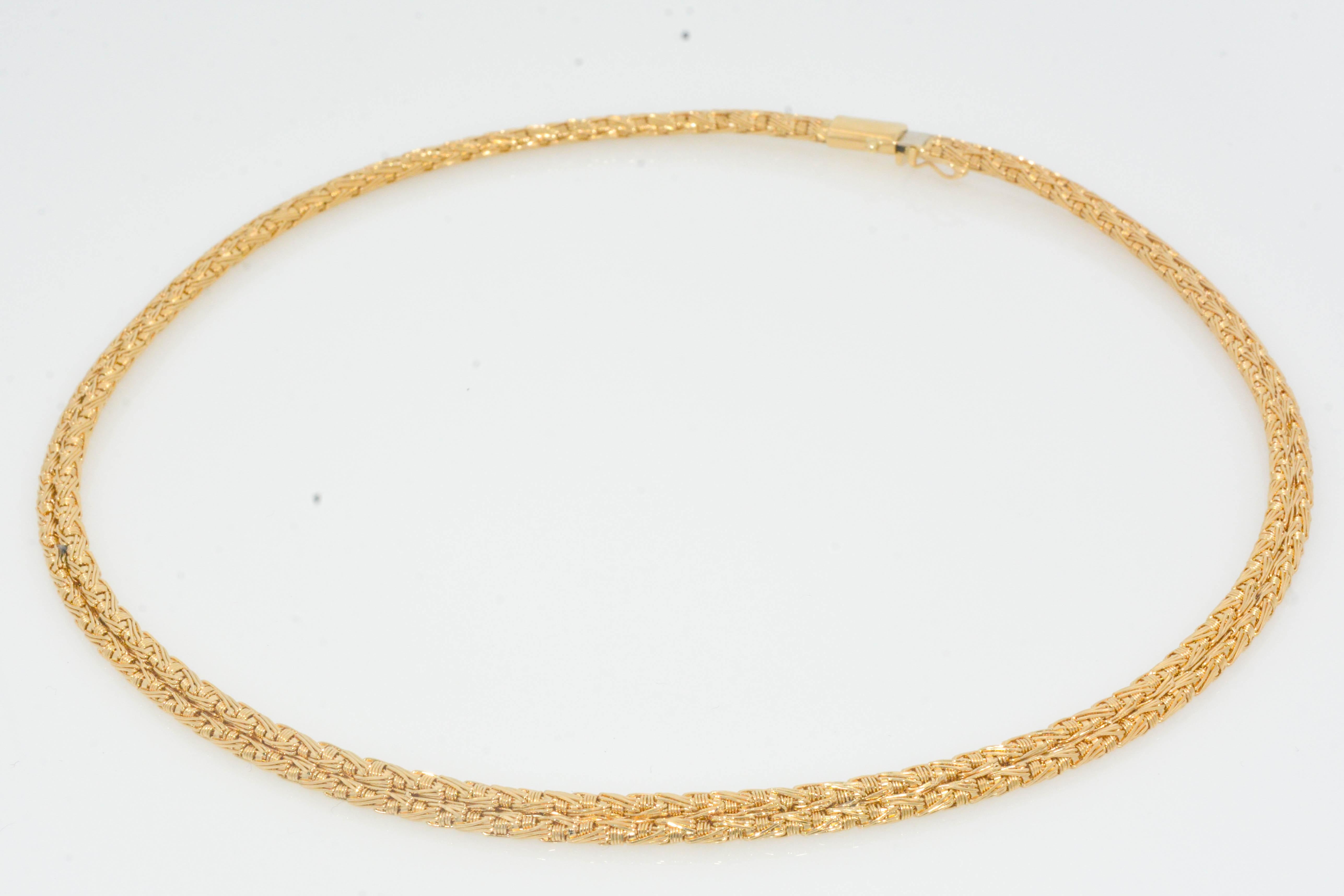 Llias Lalacounis Byzantine Woven 18 Karat Yellow Gold Necklace 3