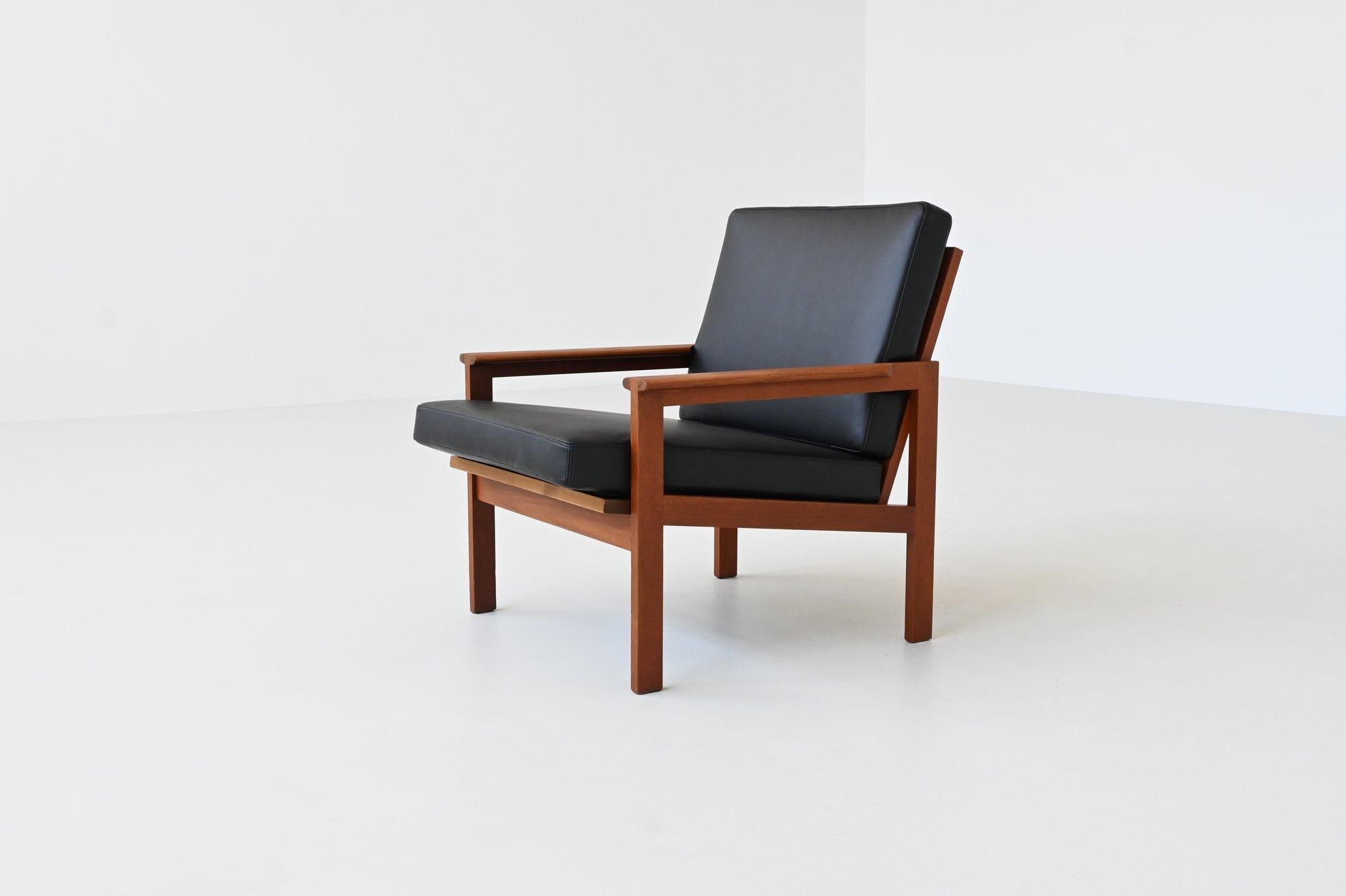 Sedie lounge Wikkelso Capella in teak Niels Eilersen Danimarca 1960 in vendita 6