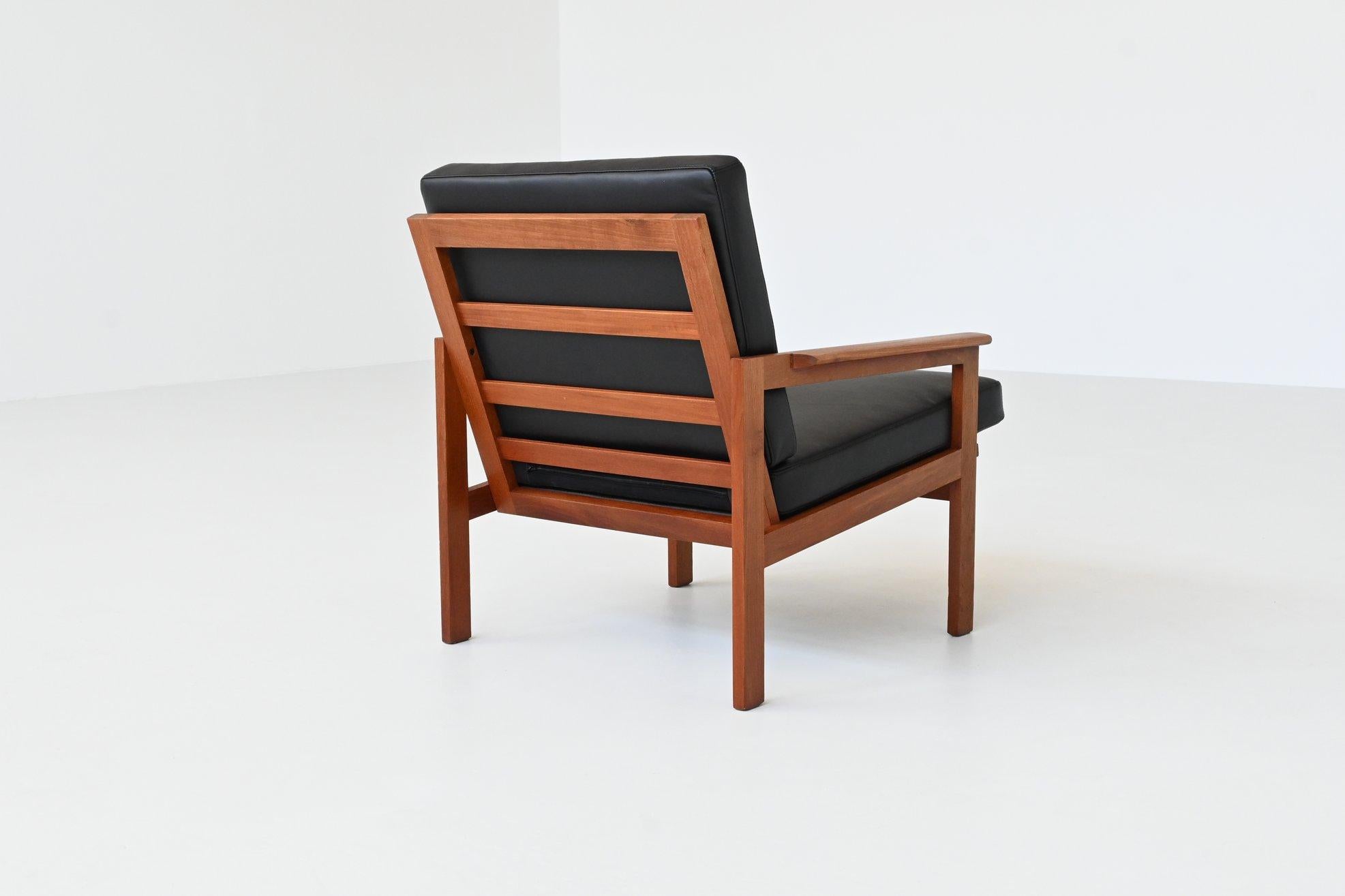 Sedie lounge Wikkelso Capella in teak Niels Eilersen Danimarca 1960 in vendita 7