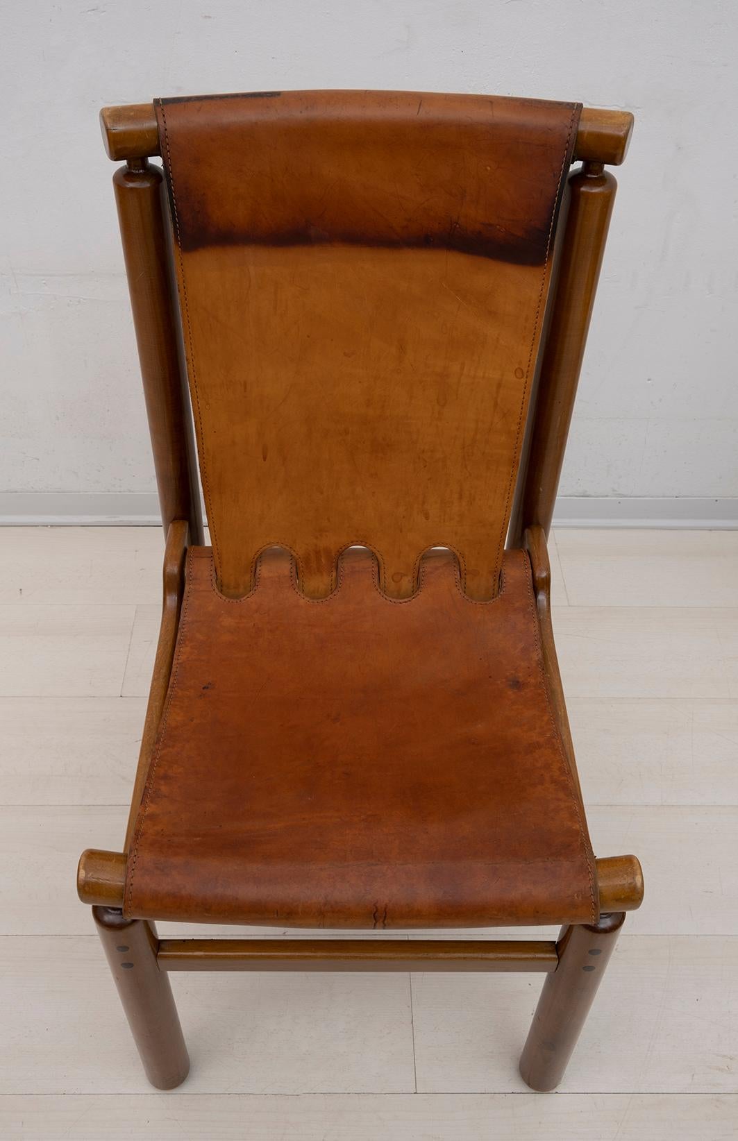 Llmari Tapiovaara Mid-Century Modern Italian Leather Dining Chairs 50s, Pair 5