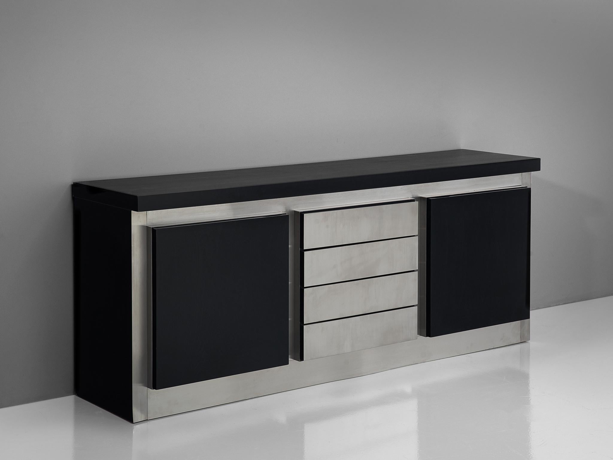 Lodovico Acerbis for Acerbis, credenza, oak and steel, Italy, 1970s

This elegant and modern credenza in stainless steel and stained oak is designed by Ludocivo Acerbis and part of the 'Parioli System'. Within this line of design Acerbis created