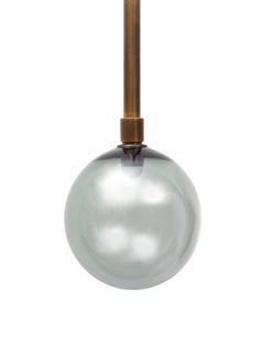 Llorona Wall Sconce Small, Patinated Brass, Hand Blown Glass