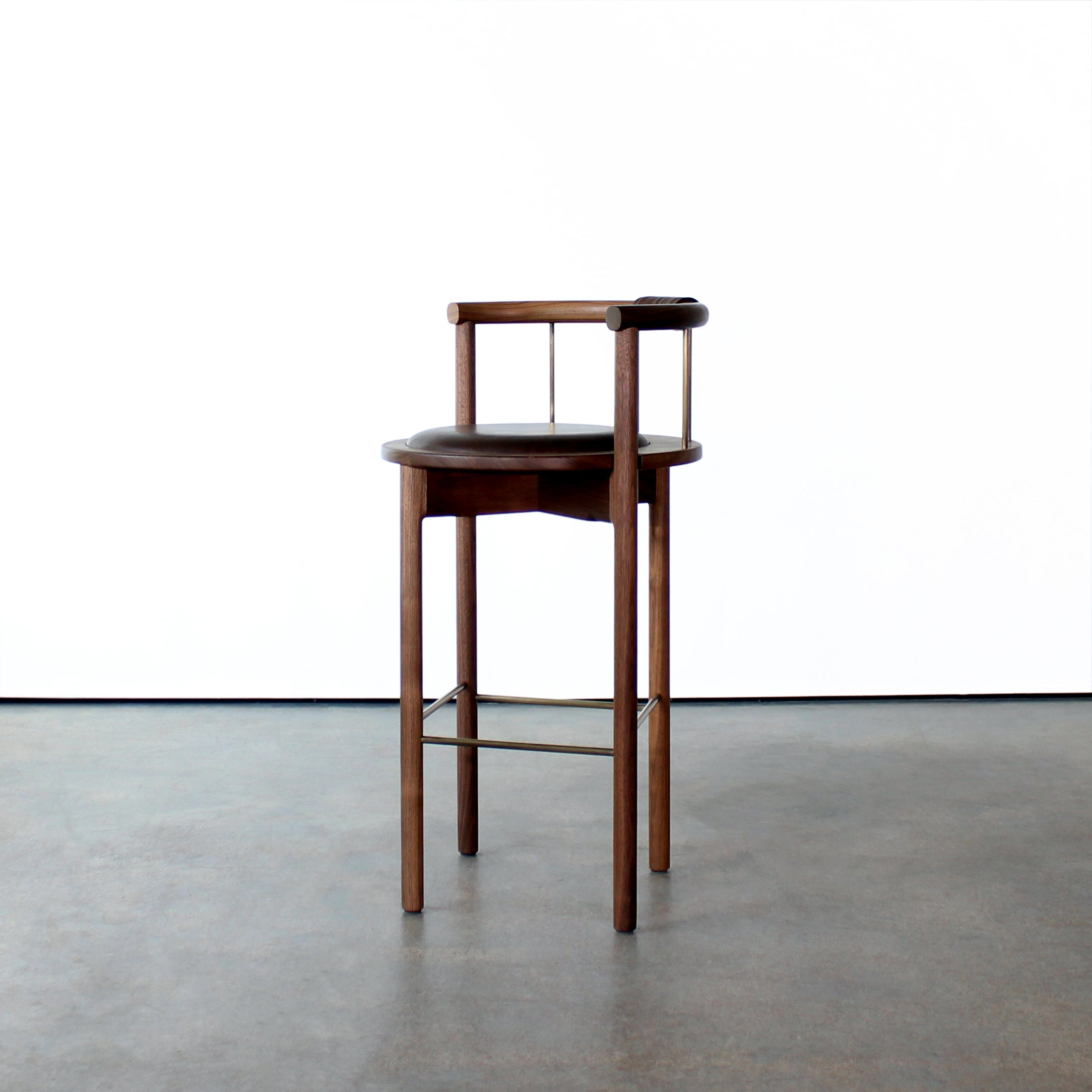 Lloyd Bar Stool with Leather or Shearling Cushion