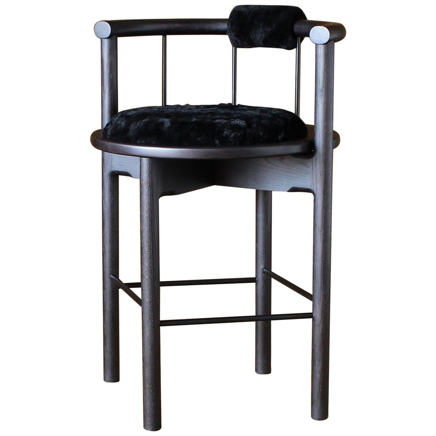 Lloyd Counter Stool with Leather or Shearling Cushion