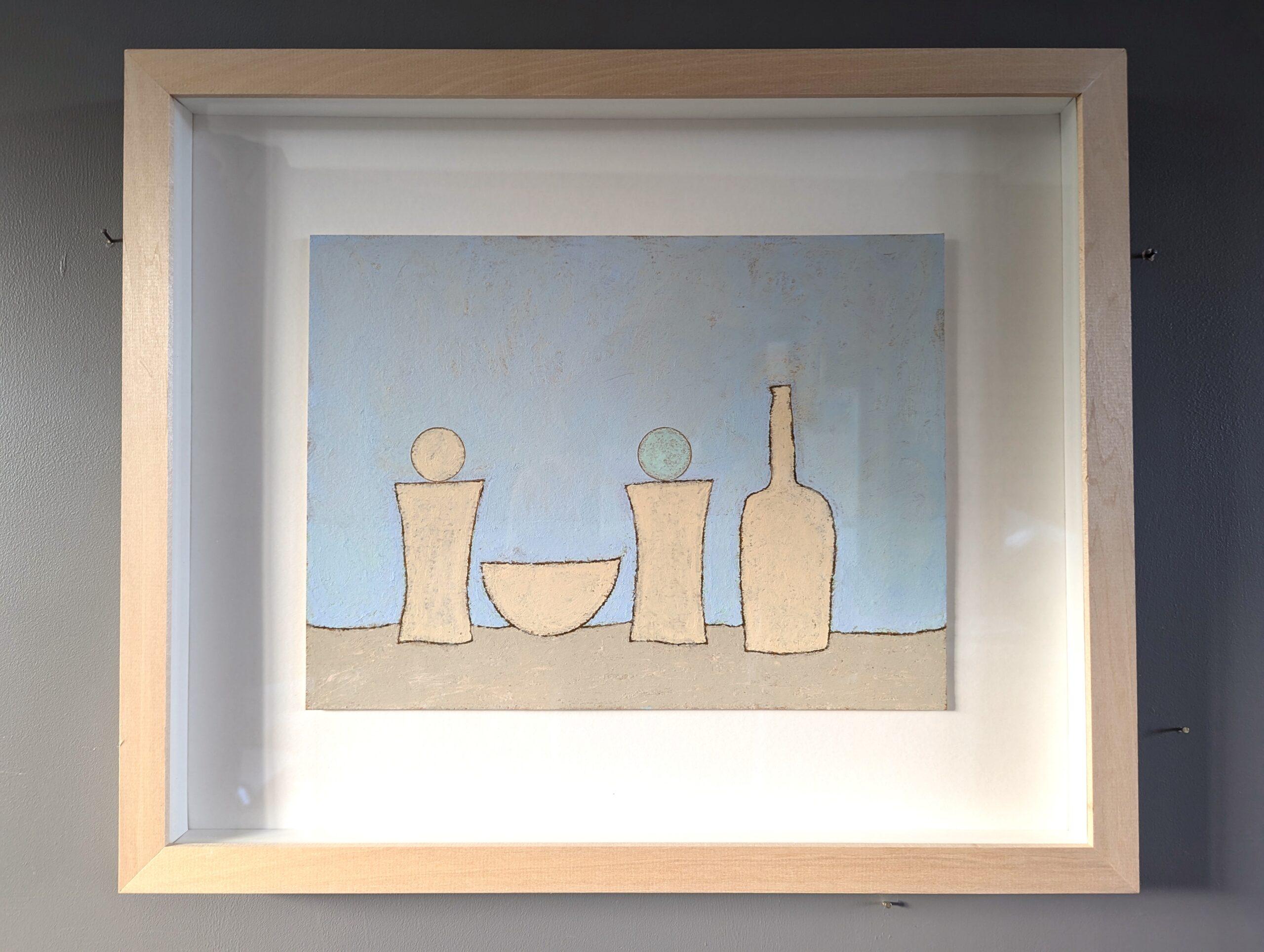 2022 Pastello a olio astratto originale contemporaneo - Natura morta bianco antico - Painting di Lloyd Durling