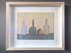 2022 Contemporary Original Abstract Still Life Oil Pastel-Still Life Coral Ochre