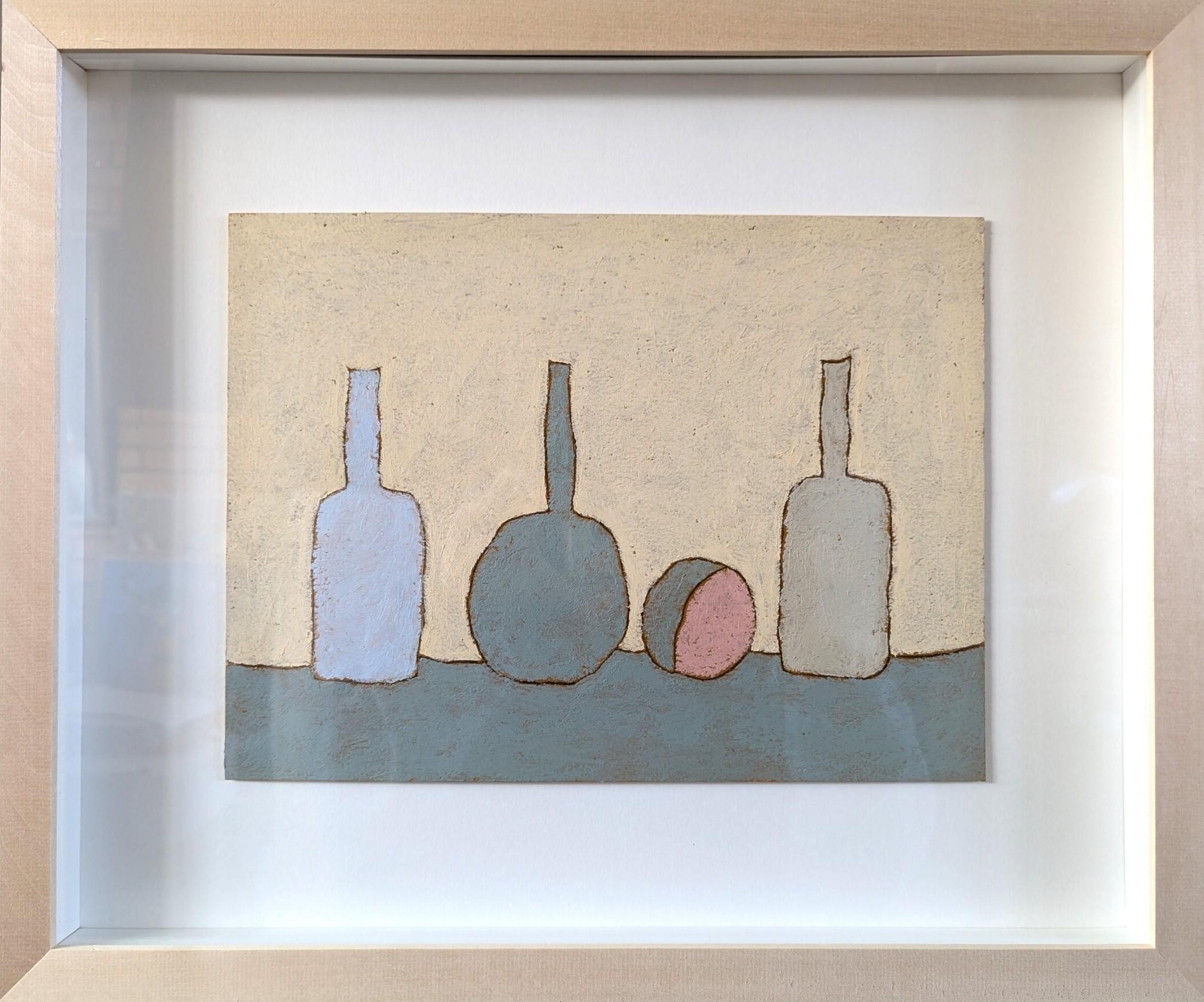 Abstract Painting di Lloyd Durling - 2022 Natura morta astratta contemporanea originale Pastello a olio - Natura morta ocra di corallo